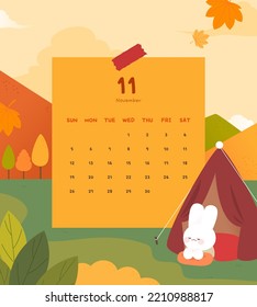 2023 Rabbit Calendar Illustration Set