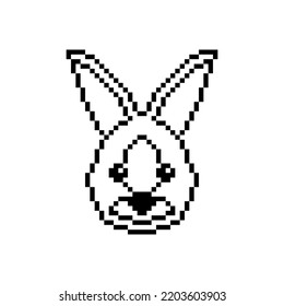 2023. Rabbit Symbol of the New year. Pixel art. Vector Astrological sign . The Chinese new year.