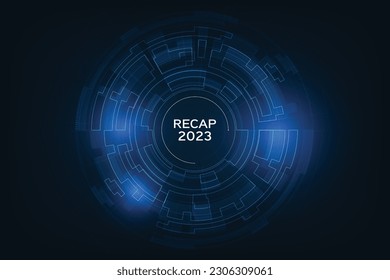 2023 Recap business, economic, market, budget, financial and meeting report concept. Business summary and overview for planning and develop on smart screen.