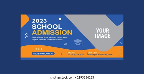 2023 School Admission Social Media Cover and Web Banner Template.