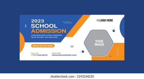 2023 School Admission Social Media Cover and Web Banner Template.