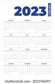 2023 Simple Basic Calendar Template Stock Vector (Royalty Free ...