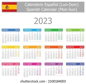 2023 Spanish Type-1 Calendar Mon-Sun on white background