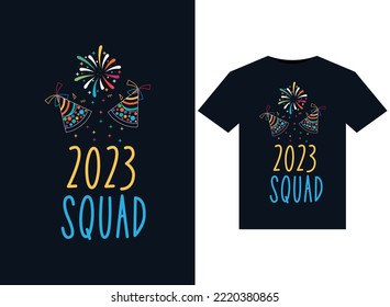 2023 Squad illustrations for print-ready T-Shirts design