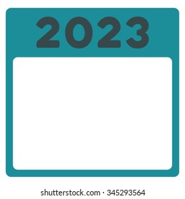 2023 Syllabus vector icon. Style is bicolor flat symbol, soft blue colors, rounded angles, white background.