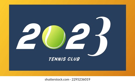 2023 tennis club on tennis blue background Illustrations for use in online sporting events , Illustration Vector  EPS 10