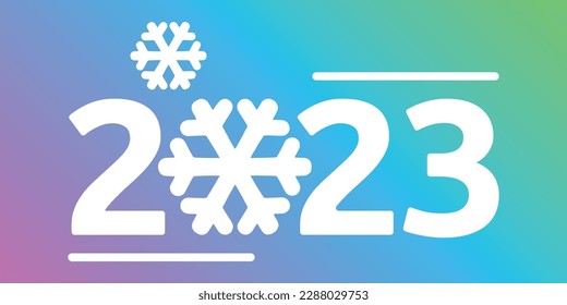 2023 text design. for Brochure design template, card, banner. Vector illustration. logo design 2023 Text Design. New year 2023 with white numbers on a Gradient background