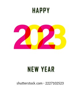 2023 Text Design. Vector '2023' Typography Illustration Design Element for New Year 2023 Social Media Post, Greeting Card, Banner, Poster. Vector illustration.