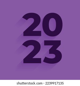 2023 Text effect design. Modern vector art design. Purple and dark purple typographic design. EPS 10 vector illustration