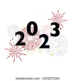 2023 text with fireworks business design Happy new year greeting card
