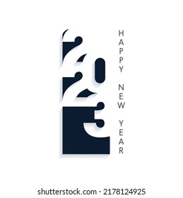 2023 text happy new year calendar design elements elegant contrast numbers layout
