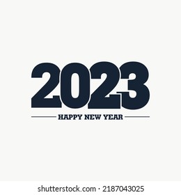 2023 text happy new year template flat simple contrast texts numbers 