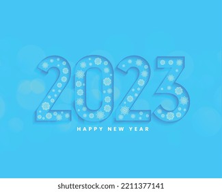 2023 text in snowflake style for new year winter season card vector 
