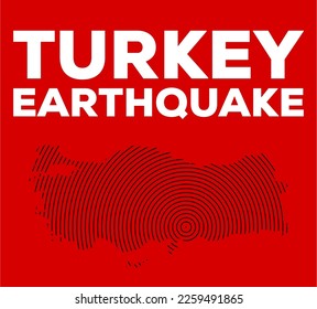 Gran terremoto en Turquía en 2023. Mapa de Turquía con uno de los terremotos más grandes del mundo.