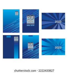 2023 typographic new year logo design. Agenda, annual report, diary, calendar cover text design. 
