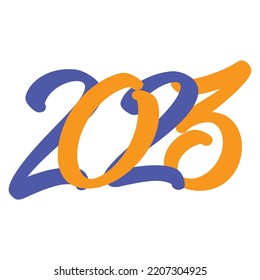 2023 typography full color free vector image