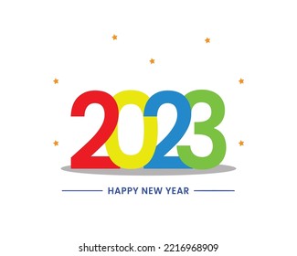 2023 typography happy new year greeting background . Free Vector