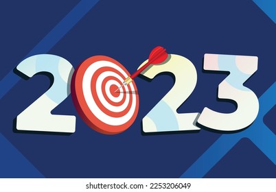 2023. 2023 typography logo design concept . 2023 Goals design concept. goals review