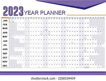 2023 - UK Year planner, bank holiday, Easter, Christmas day, Eid and Hanukkah, summer and winter solstice, spring and autumn equinox , wall planner