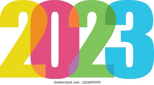  2023 vector design conceptual. 2023 Text design. Happy New Year 2023. 2023 