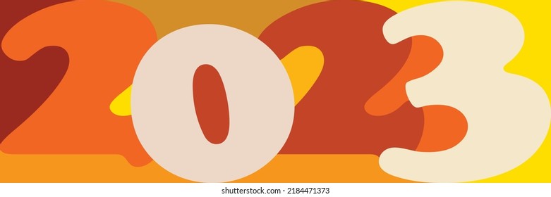2023 vector design, minimalist illustration, happy new year 2023