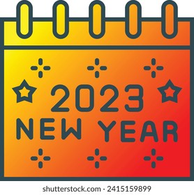 Vektorsymbol 2023. Kann für Druck-, Mobil- und Web-Anwendungen verwendet werden.