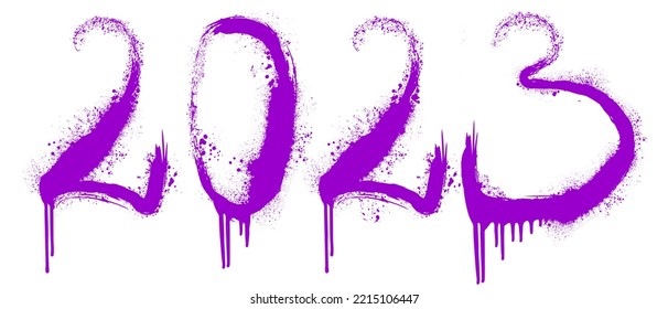 2023. Vector illustration in graffiti style isolated on white background.