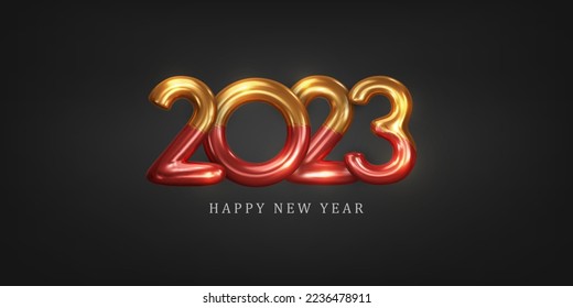 2023 Vector number for new year, gold brush design vector illustration