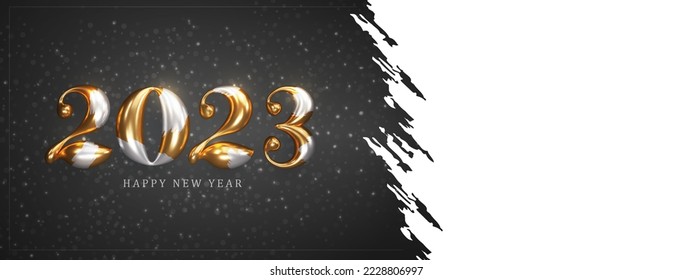 2023 Texto vectorial para feliz año nuevo, Espacio libre para texto y foto