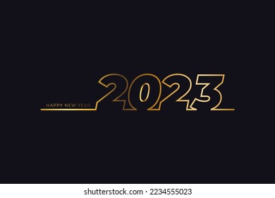 2023 vertical text vector illustration on dark background