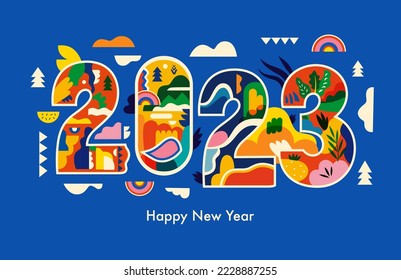 2023 visual concept design. Happy New Year banner