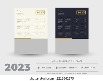 2023 Wall Calendar 1 Page Template