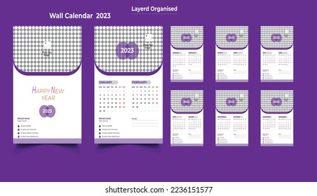 2023 Wall Calendar, 2023 12 Month Wall Calendar, Wall Calendar Design, 12 Month Include Wall Calendar