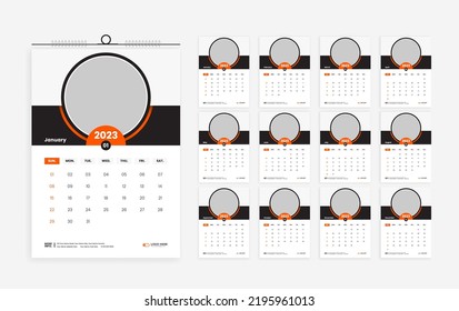 2023 Wall Calendar Design, 12 Page 2023 Calendar Template