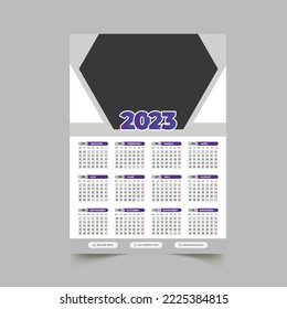 plantilla de diseño de calendario de pared de 2023