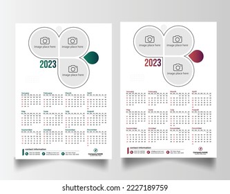 2023 wall calendar design template