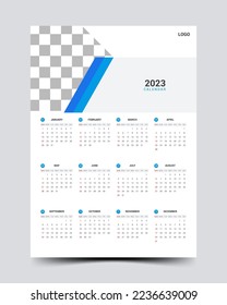 plantilla de diseño de calendario de pared de 2023 