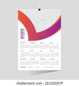 2023 wall vector calendar design for any kind of use