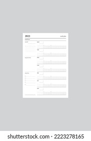 2023 Weekly planner in vertical ratio