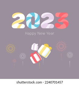 2023 Winter Christmas new year, simple minimalist line style banner design, posters, cards, website, Vector