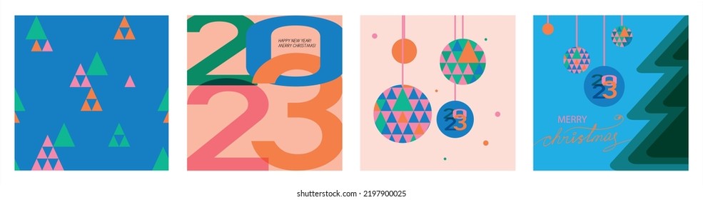 2023. The Year of the Blue Water Rabbit. Vector abstract illustration for the new year for poster, background or card. Eastern Chinese calendar