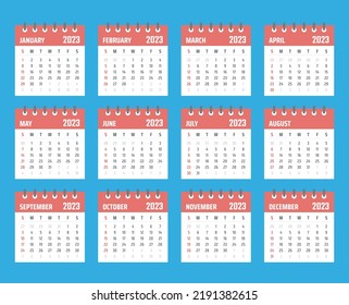 2023 year calendar, calendar design for 2023 starts sunday