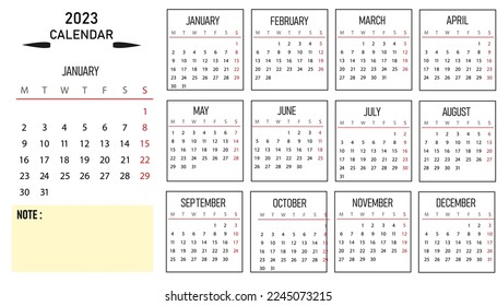 2023 year calendar.
Desk calendar 2023 ,monthly weekly schedule new year calendar idea concept.