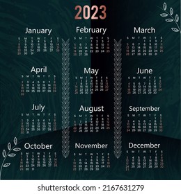 2023 Year Calendar Template. Corporate and business calendar. 