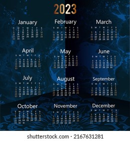 2023 Year Calendar Template Corporate Business Stock Vector (Royalty ...