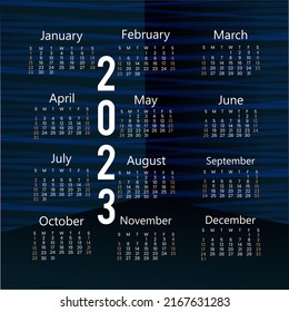 2023 Year Calendar Template. Corporate and business calendar. 