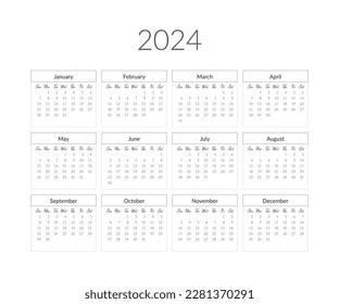 2023 year calendar template. Vector illustration.