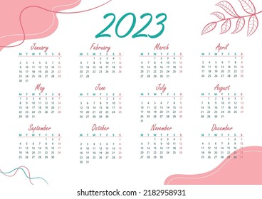 2023 year calendar, week starts on Monday