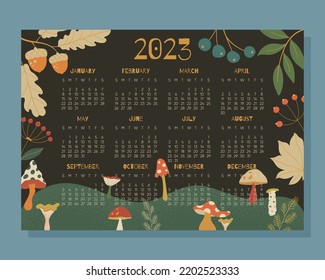 2023 year monthly calendar with abstract background. vector illustration 