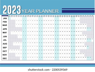 2023 - Year planner, generic, wall planner
